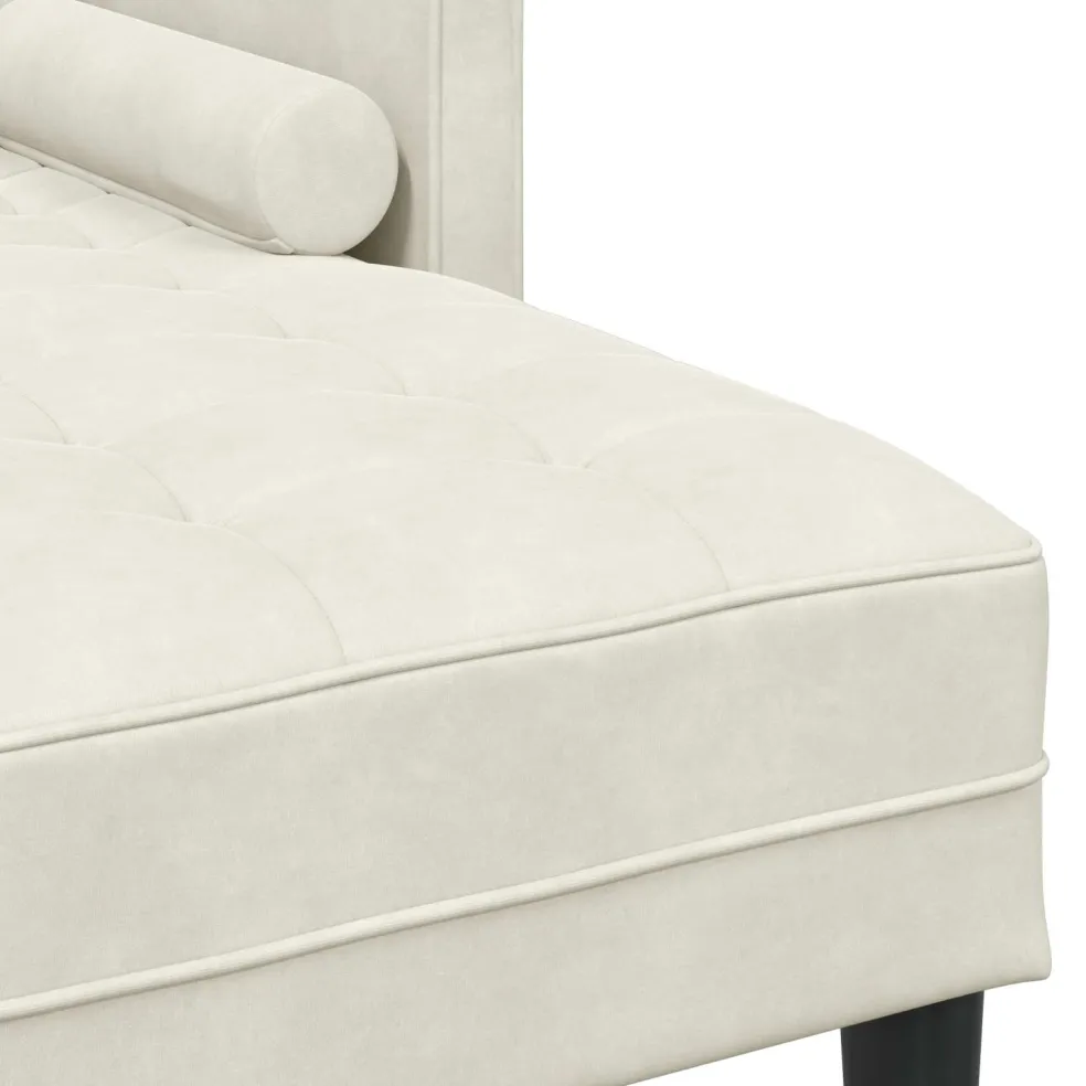 vidaXL Bankstel 2 st Crème Polyester