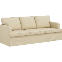 vidaXL Bankstel 2 st Crème Stof