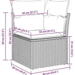 vidaXL Bankstel 8 st Grijs poly rattan