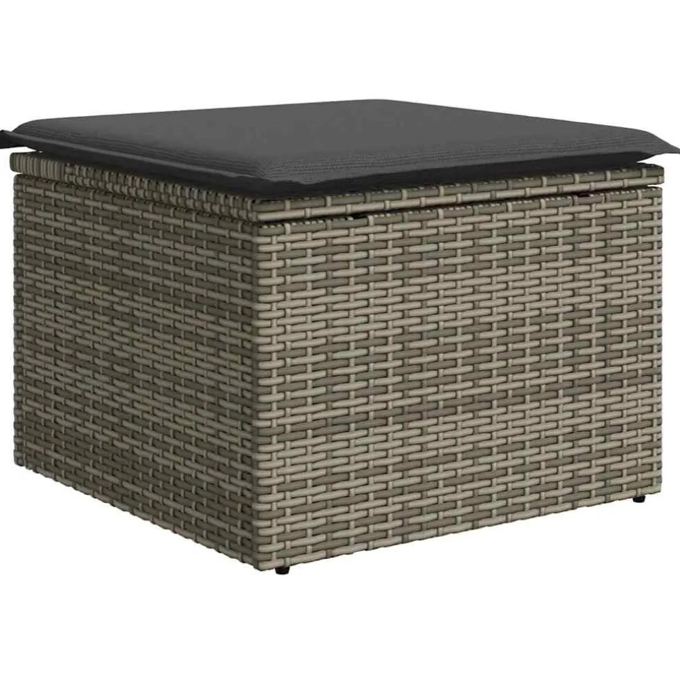 vidaXL Bankstel 8 st Grijs poly rattan