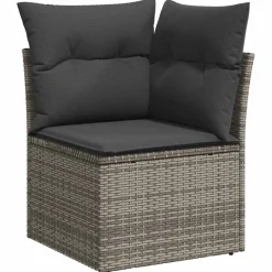 vidaXL Bankstel 8 st Grijs poly rattan