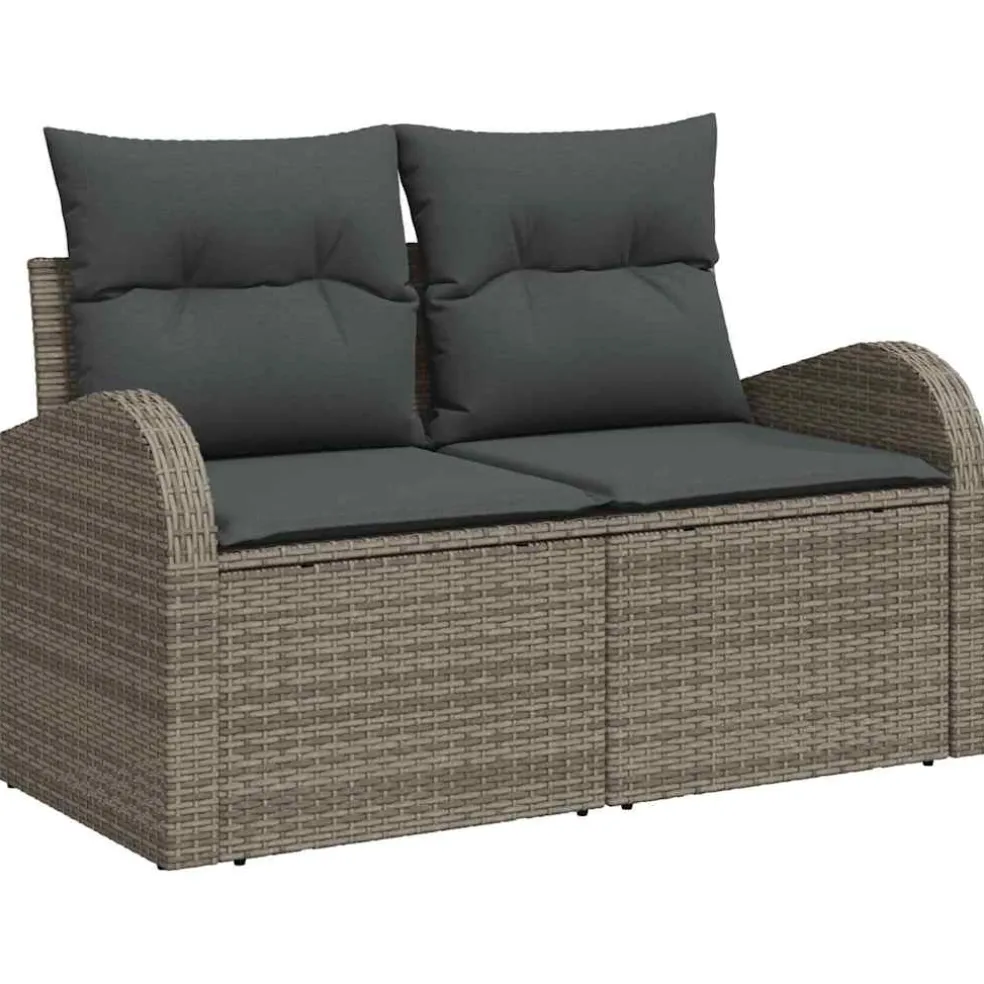 vidaXL Bankstel 8 st Grijs poly rattan