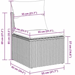 vidaXL Bankstel 8 st Grijs poly rattan