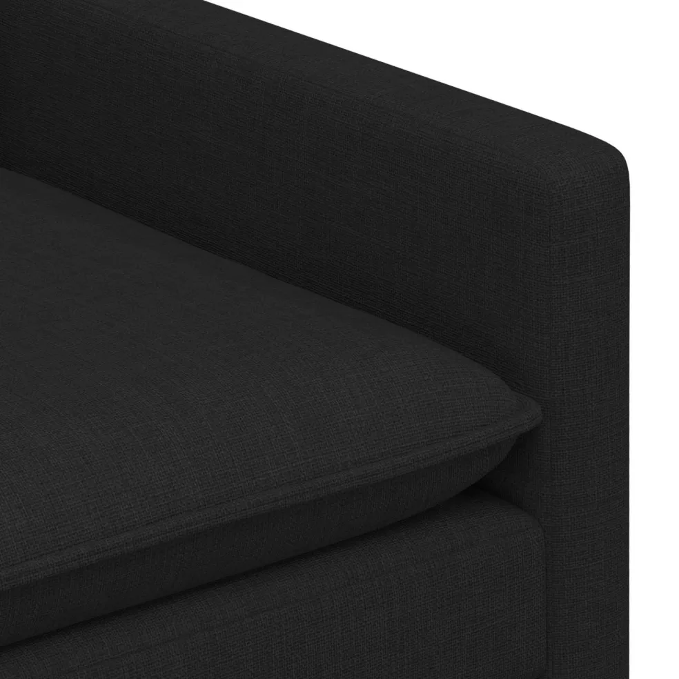 vidaXL Bankstel 2 st 4-zits Zwart Stof