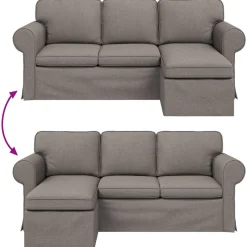 vidaXL Bank Taupe 195 x 138 x 80 cm Stof
