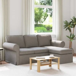 vidaXL Bank Taupe 195 x 138 x 80 cm Stof