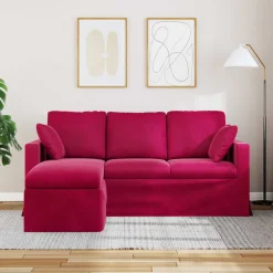 vidaXL Bank Wijnrood 178 x 134 x 80 cm Fluweel