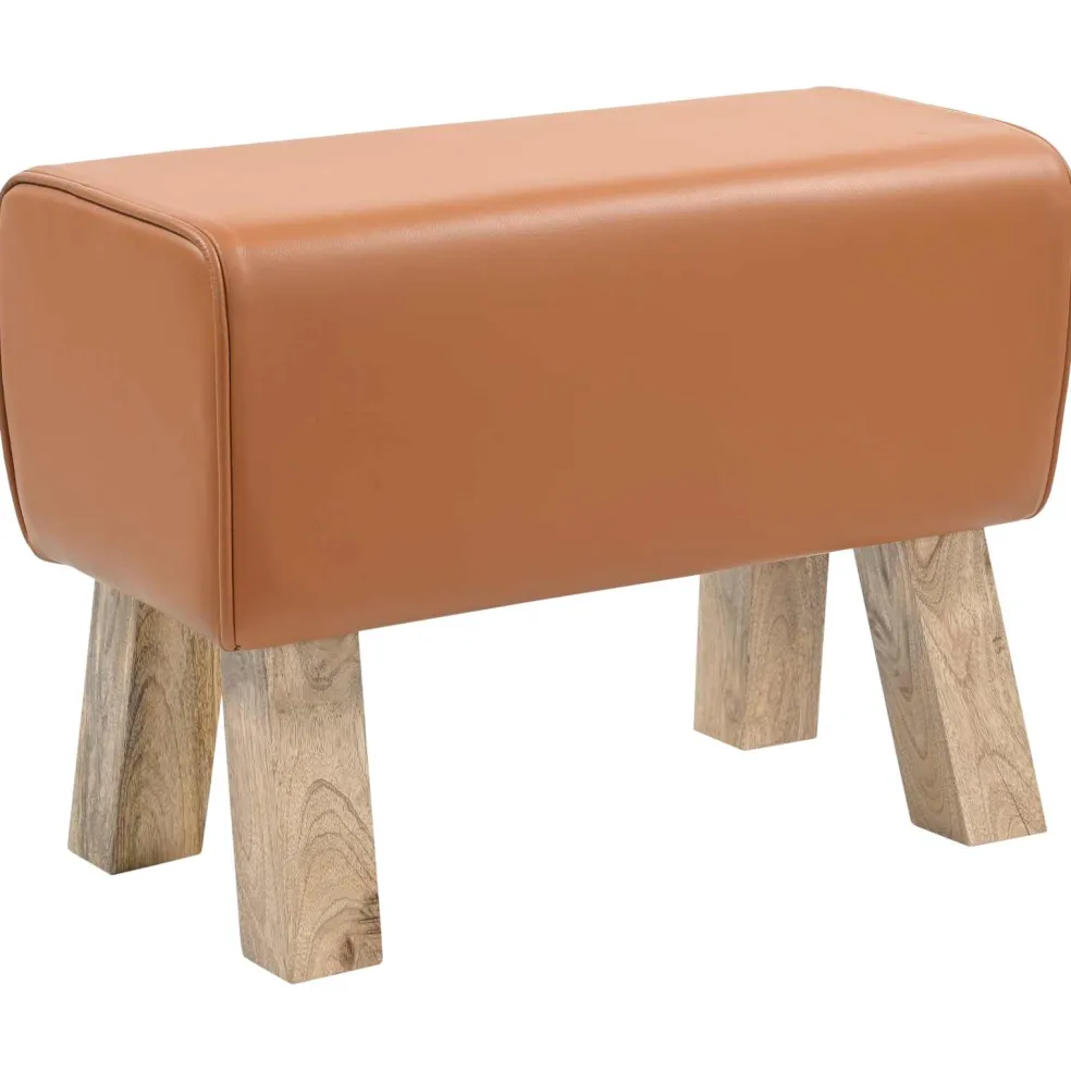 vidaXL Bank 60 x 30 x 45 cm Echt Leer Bruin
