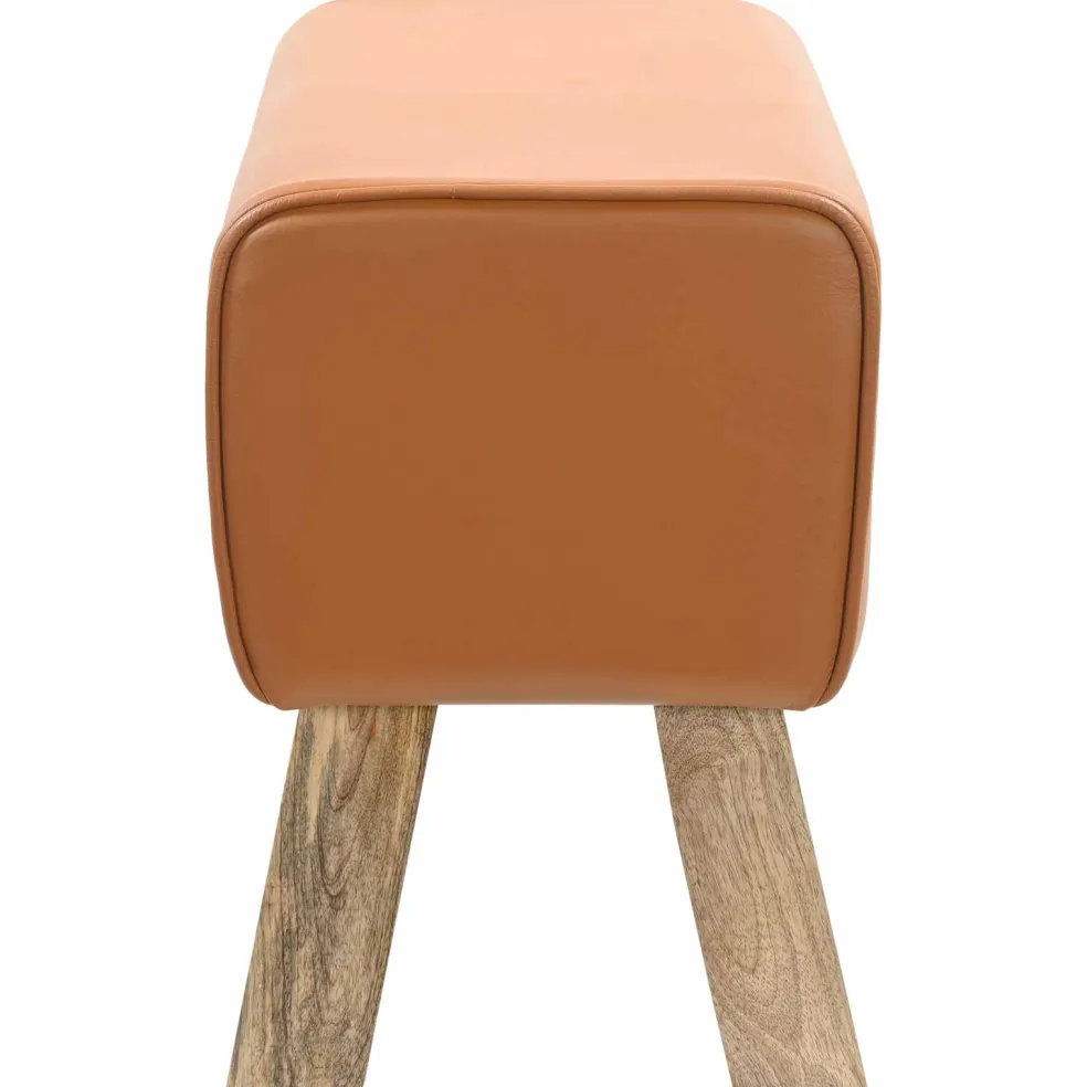 vidaXL Bank 60 x 30 x 45 cm Echt Leer Bruin