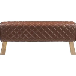 vidaXL Bank 110 x 30 x 45 cm Echt Leer Bruine diamant