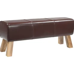 vidaXL Bank 110 x 30 x 45 cm Echt Leer Donkerbruin