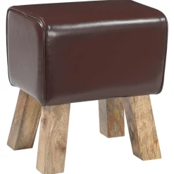 vidaXL Bank 40 x 30 x 45 cm Echt Leer Donkerbruin