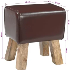 vidaXL Bank 60 x 30 x 45 cm Echt Leer Donkerbruin