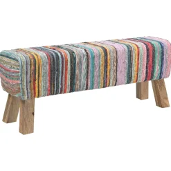vidaXL Bank 110 x 30 x 45 cm Echt Leer Meerkleurig