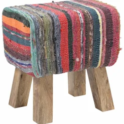 vidaXL Bank 40 x 30 x 45 cm Echt Leer Meerkleurig