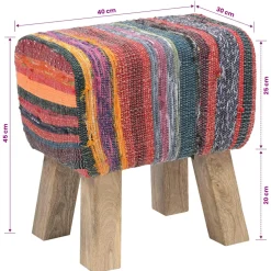 vidaXL Bank 40 x 30 x 45 cm Echt Leer Meerkleurig