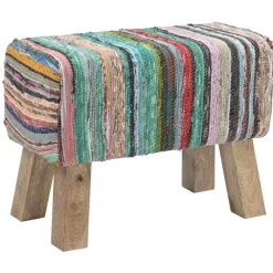 vidaXL Bank 60 x 30 x 45 cm Echt Leer Meerkleurig