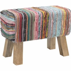 vidaXL Bank 60 x 30 x 45 cm Echt Leer Meerkleurig