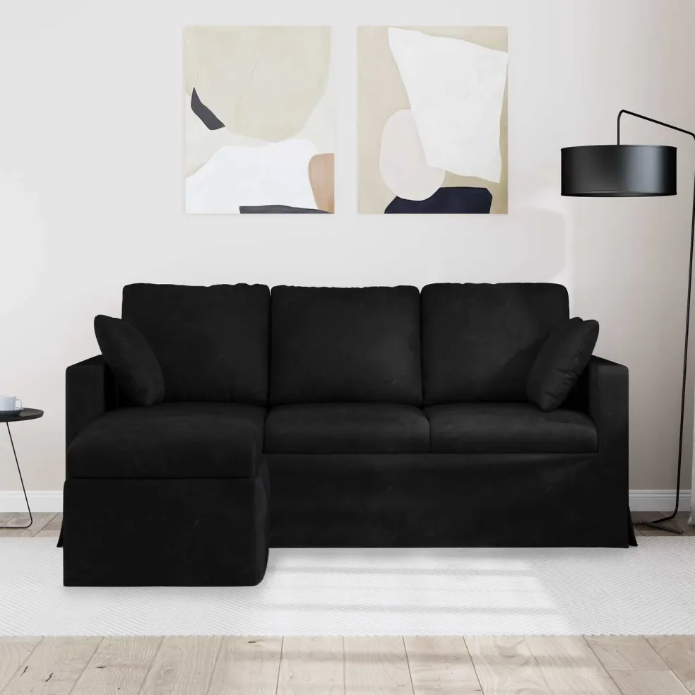 vidaXL Bank Zwart 178 x 134 x 80 cm Fluweel