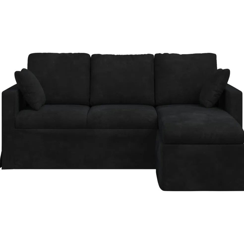vidaXL Bank Zwart 178 x 134 x 80 cm Fluweel