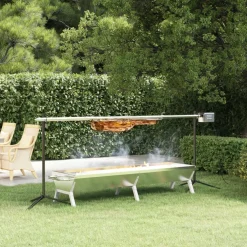 vidaXL Barbecueplaat 158x42x31 cm roestvrij staal zilverkleurig