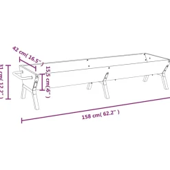 vidaXL Barbecueplaat 158x42x31 cm roestvrij staal zilverkleurig