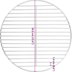 vidaXL Barbecuerooster rond Ø34,5 cm 304 roestvrij staal