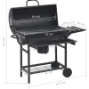 vidaXL Barbecuevat met wielen en schappen 115x85x95 cm staal zwart