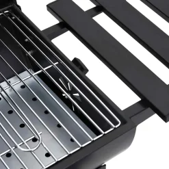 vidaXL Barbecuevat met wielen en schappen 115x85x95 cm staal zwart