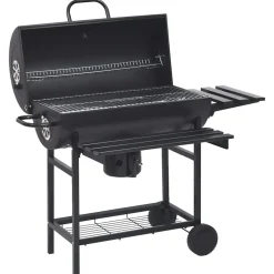 vidaXL Barbecuevat met wielen en schappen 115x85x95 cm staal zwart