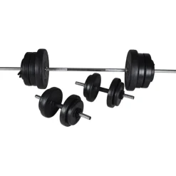 vidaXL Barbell- en dumbbellset 60,5 kg