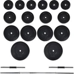 vidaXL Barbell- en dumbbellset 60,5 kg