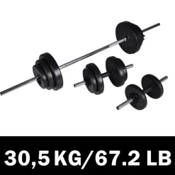 vidaXL Barbell- en dumbbellset 30,5 kg