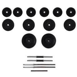 vidaXL Barbell- en dumbbellset 30,5 kg