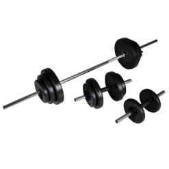 vidaXL Barbell- en dumbbellset 30,5 kg