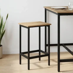 vidaXL Barkruk Artisanaal eiken 40 x 32 x 64 cm Bewerkt hout