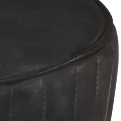 vidaXL Barkruk echt leer zwart