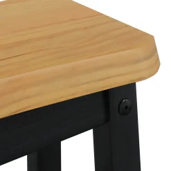 vidaXL Barkruk EKAI 2 st Zwart 40 x 29 x 45,5 cm Massief grenenhout