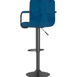 vidaXL Barkruk fluweel blauw