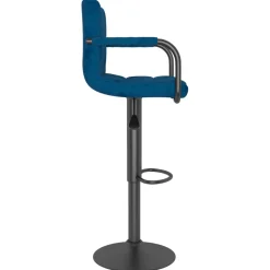 vidaXL Barkruk fluweel blauw