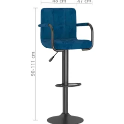 vidaXL Barkruk fluweel blauw