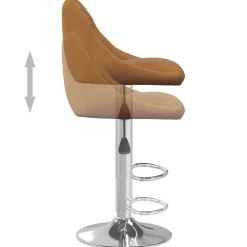 vidaXL Barkruk fluweel bruin