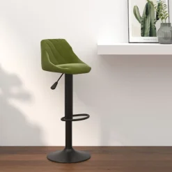 vidaXL Barkruk fluweel lichtgroen
