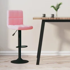 vidaXL Barkruk fluweel roze