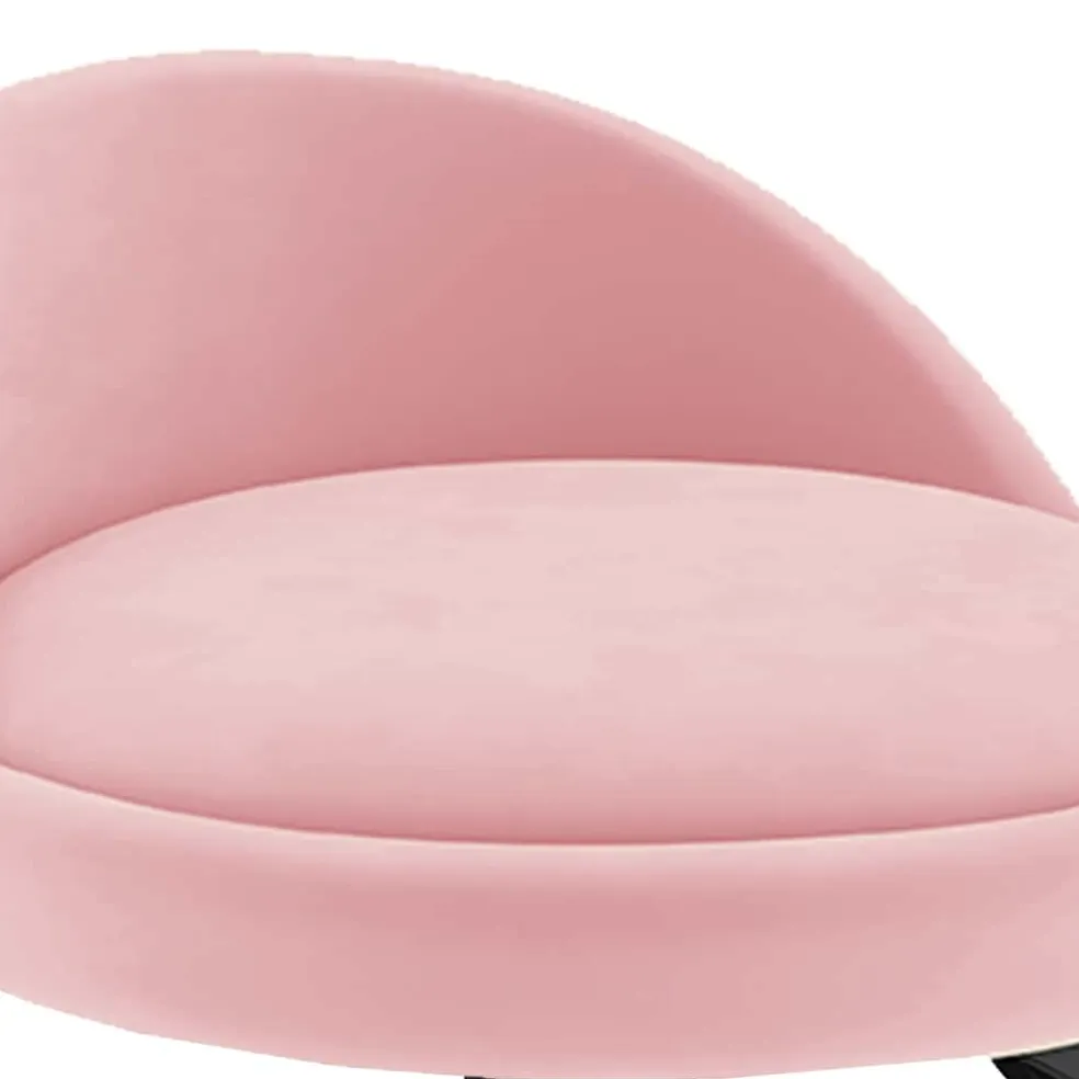 vidaXL Barkruk fluweel roze