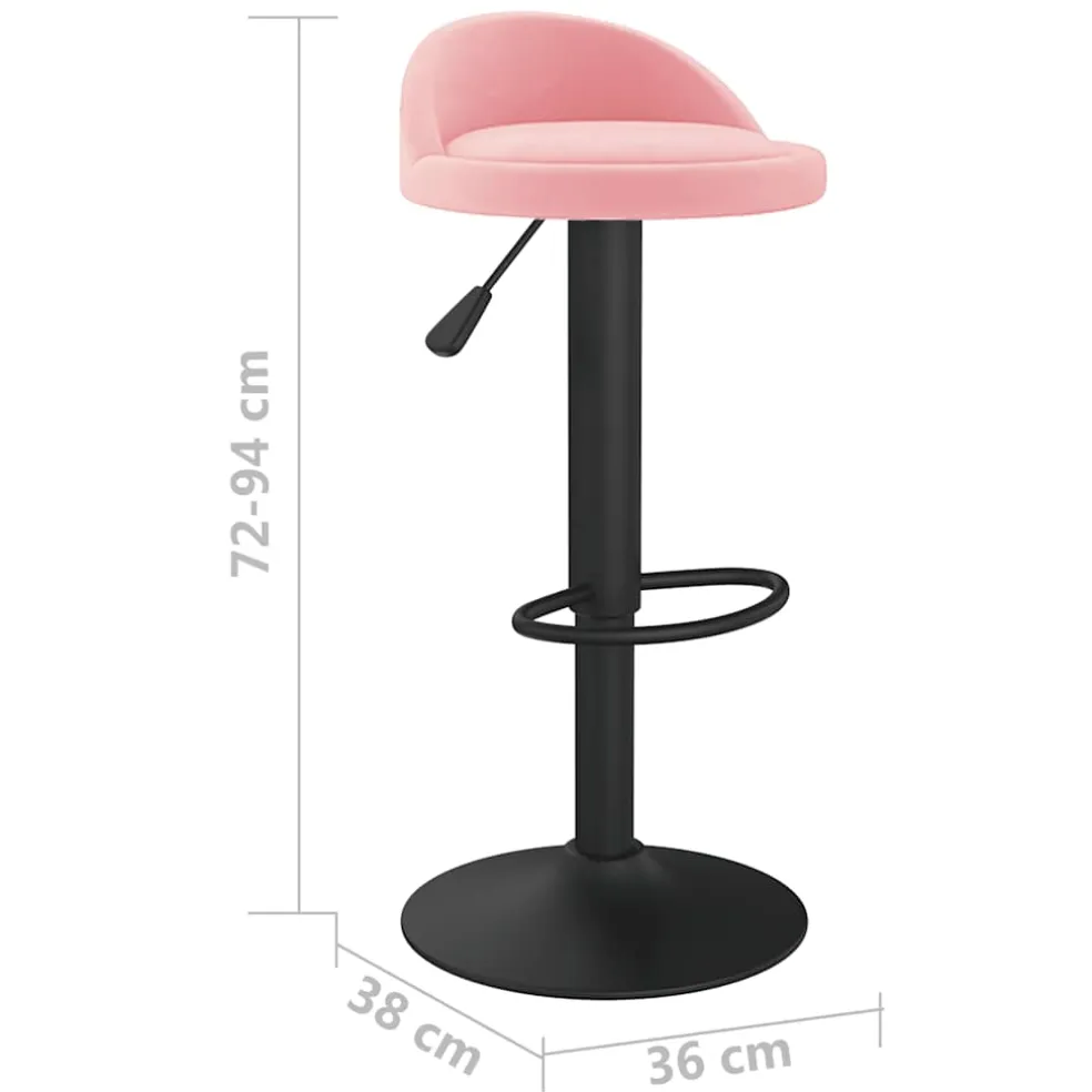 vidaXL Barkruk fluweel roze
