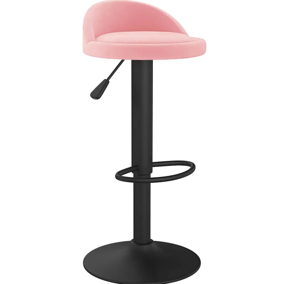 vidaXL Barkruk fluweel roze