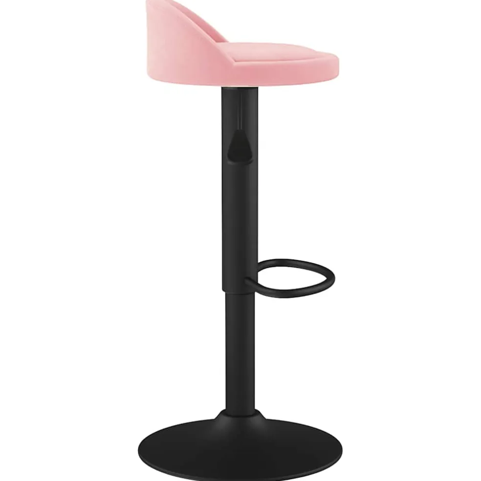 vidaXL Barkruk fluweel roze