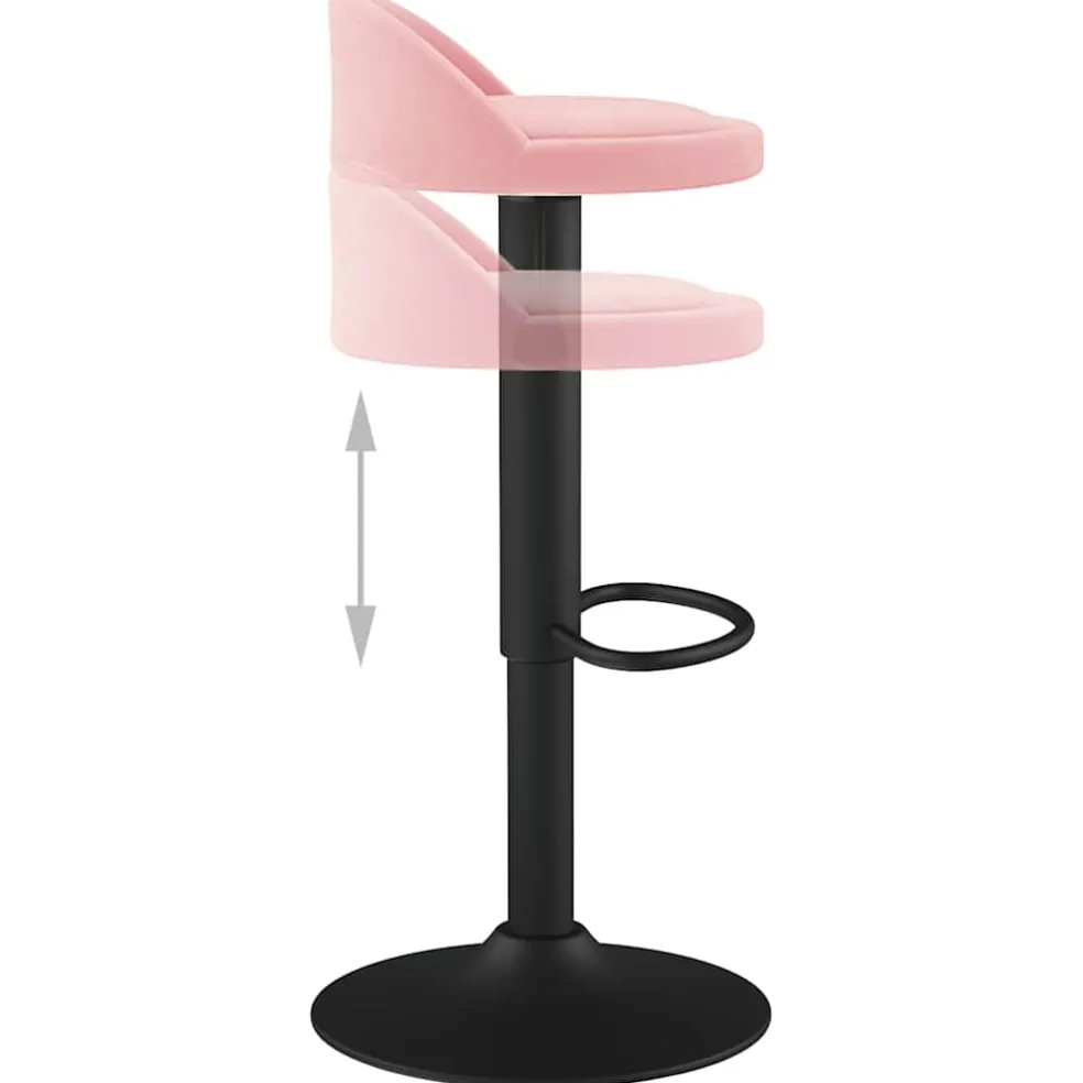 vidaXL Barkruk fluweel roze
