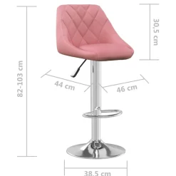 vidaXL Barkruk fluweel roze